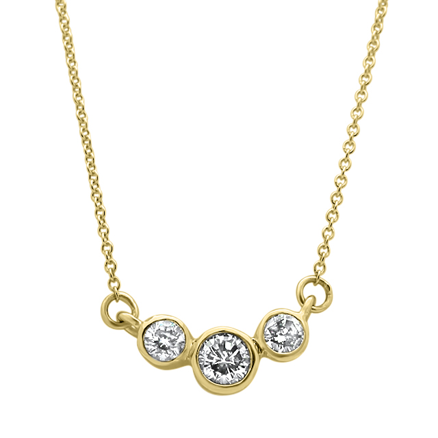 3 ring diamond necklace