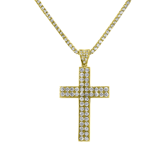 4CTW Iced Out Solid Diamond Cross » JY Jewellery, serving Oakville ...